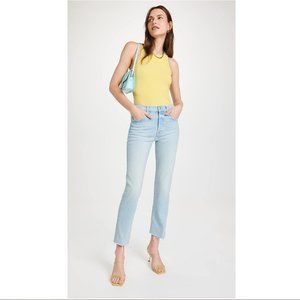 Mother Jeans The Scrapper High-Rise Stretch Fray Ankle Lonely Hearts Club